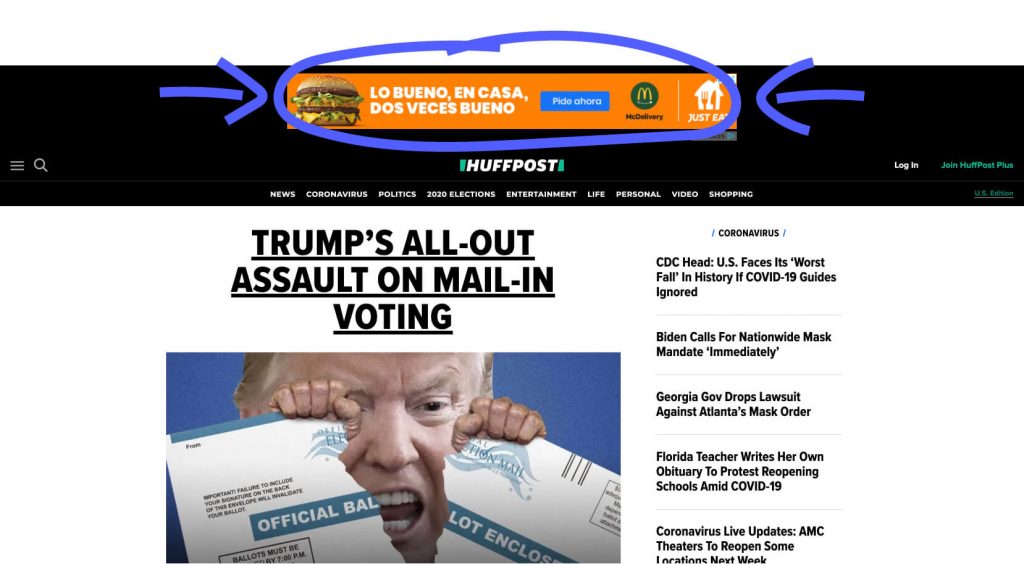 Google Ads Display format in a website