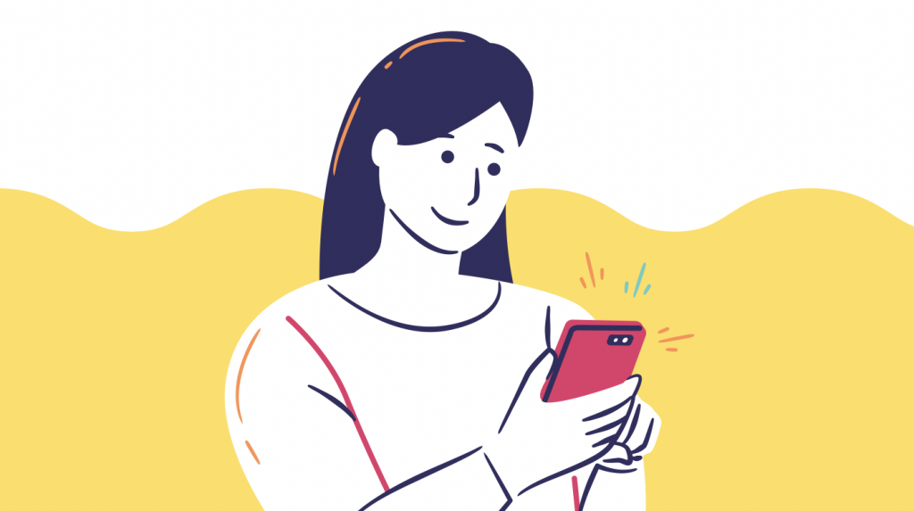 woman with phone